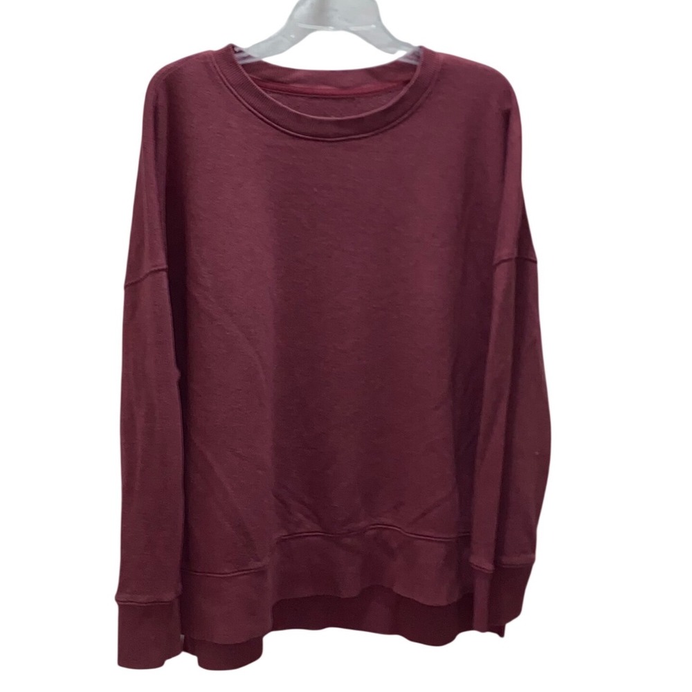 Time and Tru Womens XXL Burgundy Heather Long Sleeve Crew Neck Sweatshirt Q223 - Picture 5 of 7